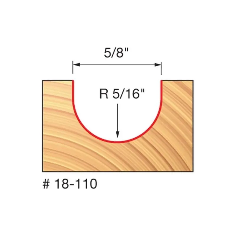 Freud 18-110 5/16" Radius Round-Nose Router Bit 1