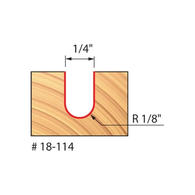 Freud 18-114 Round-Nose Bit — 1/8" Radius, Ideal For Edge Profiling 1