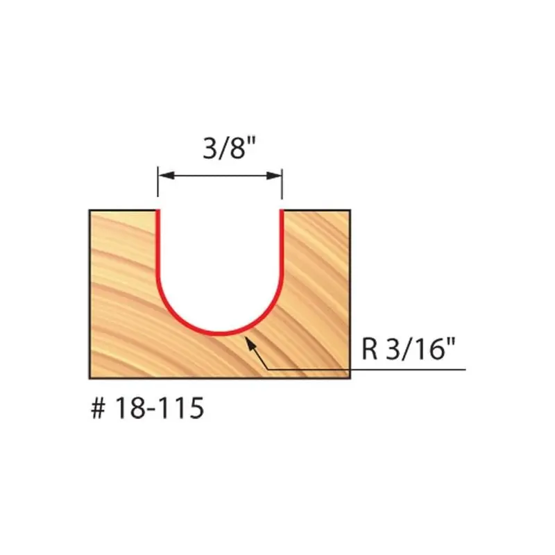 Freud 18-115 3/16" Radius Round-Nose Router Bit 1