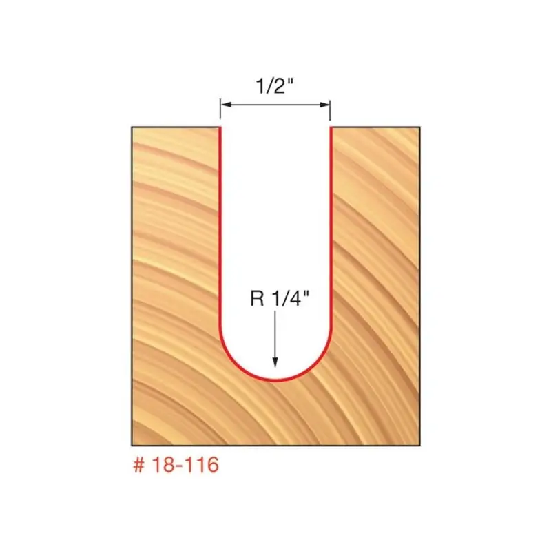 Freud 18-116 1/4" Radius Round-Nose Router Bit 1