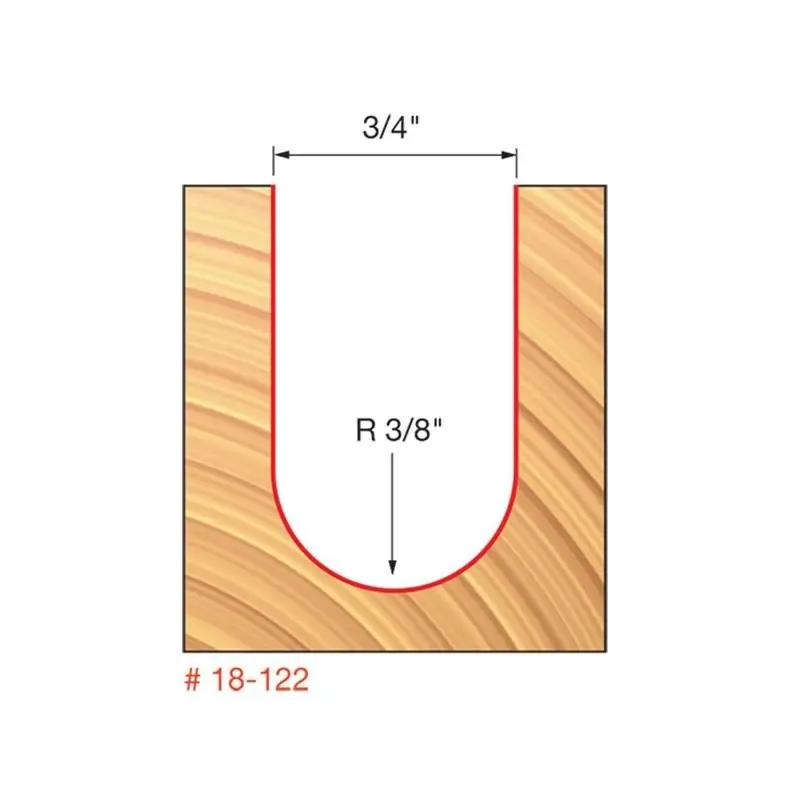 Freud 18-122 3/8" Radius Round-Over Router Bit 1