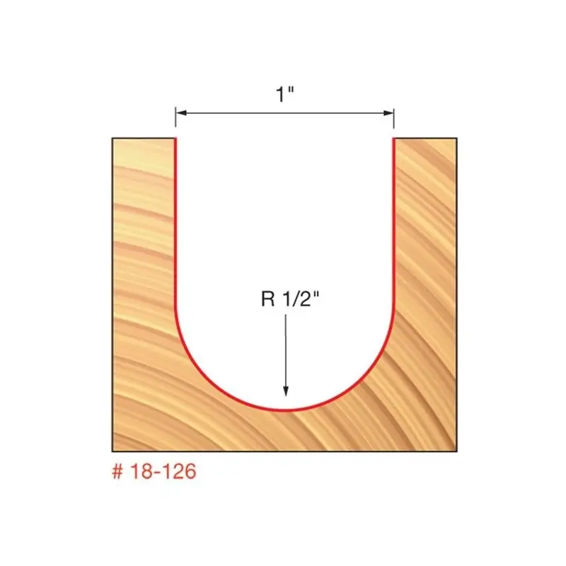 Freud 18-126 Round-Nose Bit — 1/2" Radius, Heavy-Duty Edge Rounding 1