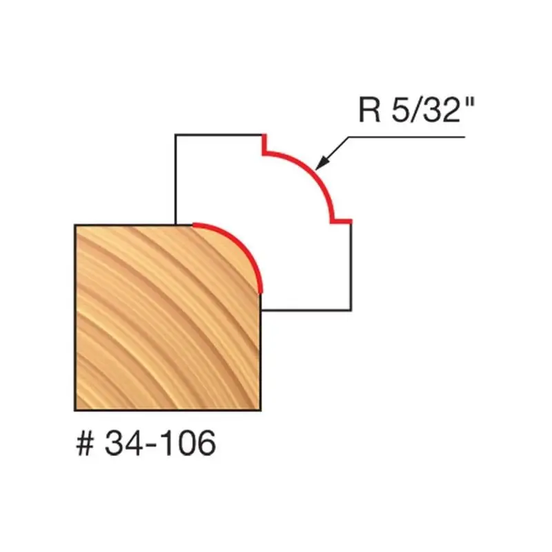 Freud 34-106 5/32" Radius Rounding-Over Router Bit 1