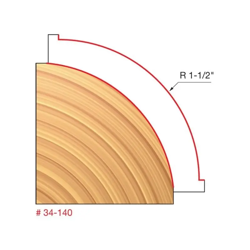 Freud 34-110 1/4" Radius Rounding-Over Router Bit 1