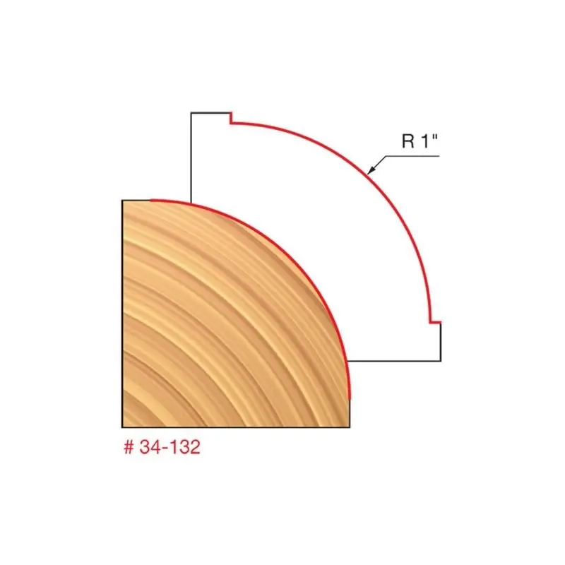 Freud 34-110 Industrial Rounding Over Router Bit – 1/4" Radius 1