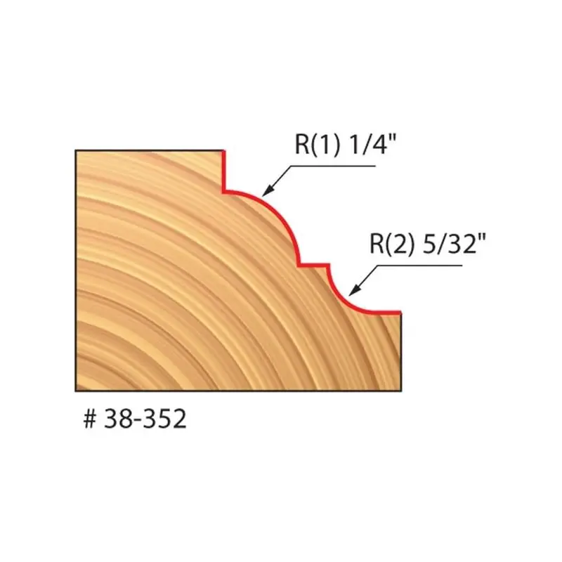 Freud 34-110 Rounding-Over Bit With 1/4" Radius (Alternative Profile) 1