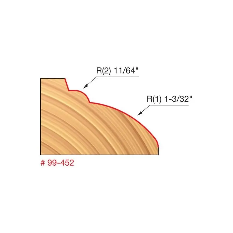 Freud 34-110 Single-Flute Rounding Over Bit – 1/4" Radius 1