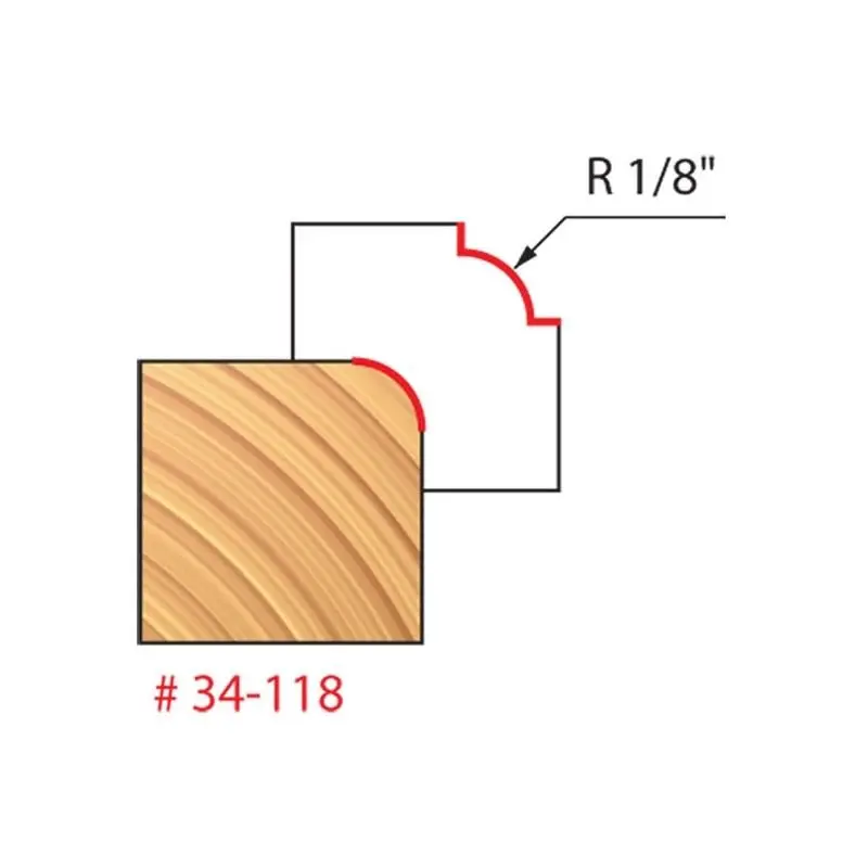 Freud 34-118 Rounding Over Router Bit – 1/8" Radius 1