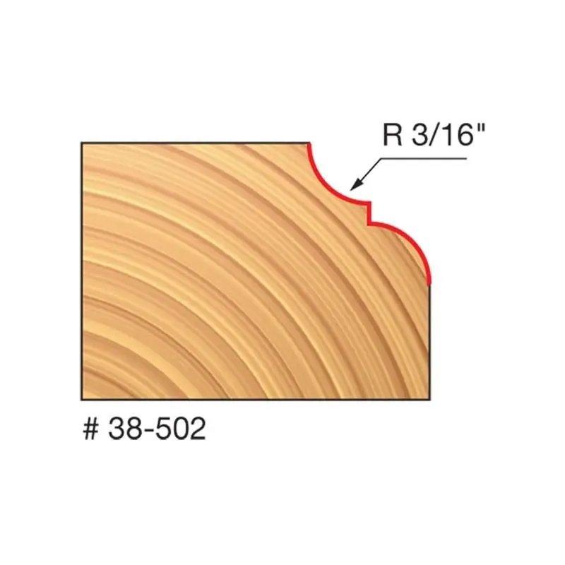 Freud 38-502 Classical Cove & Round Bit — 1-1/4" Diameter, Decorative Profile 1
