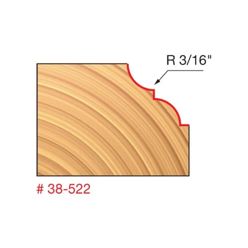 Freud 38-522 1-1/4" Diameter Classical Cove-And-Bead Router Bit 1