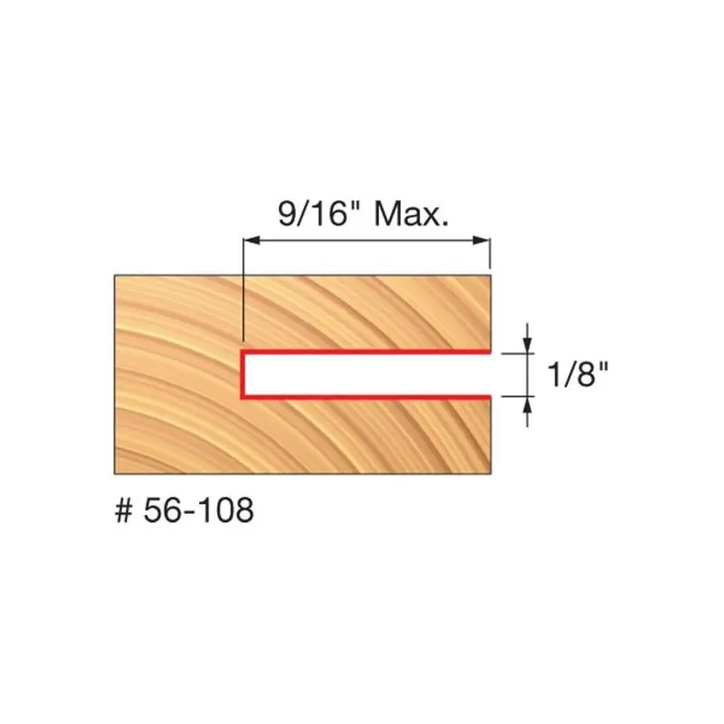 Freud 56-108 Three-Wing Slotting Cutter — 1/8" Slot Width, High-Speed Steel 1