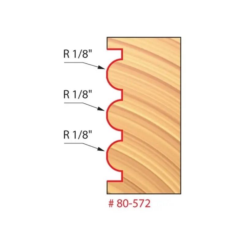Freud 80-572 Triple Beading & Fluting Router Bit — 1/8" Radius 1