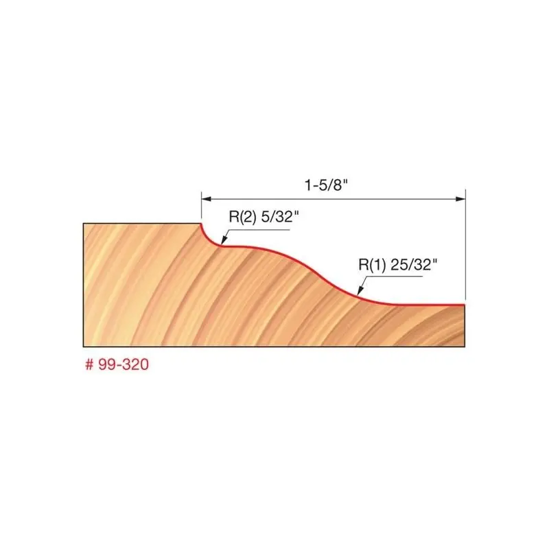 Freud 99-320 Vertical Raised Panel Bit — 1-1/2" Diameter, Cabinet Door Milling 1