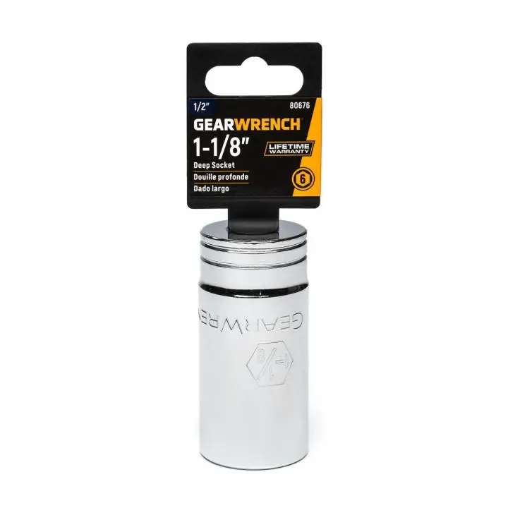 Gearwrench 1/2" Drive 6-Point Deep Sae Socket – 1-1/8" (Model 80676) 1