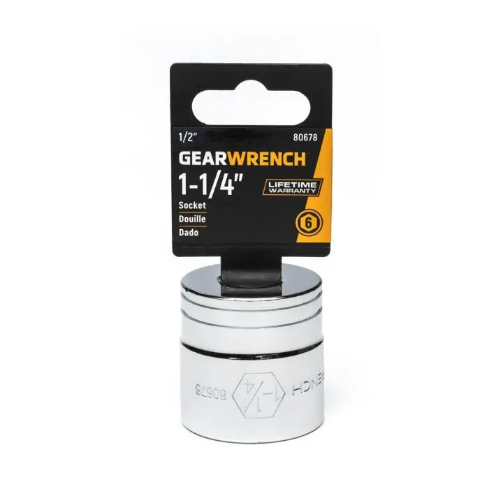 Gearwrench 1/2" Drive 6-Point Standard Sae Socket – 1-1/4" (Model 80678) 1