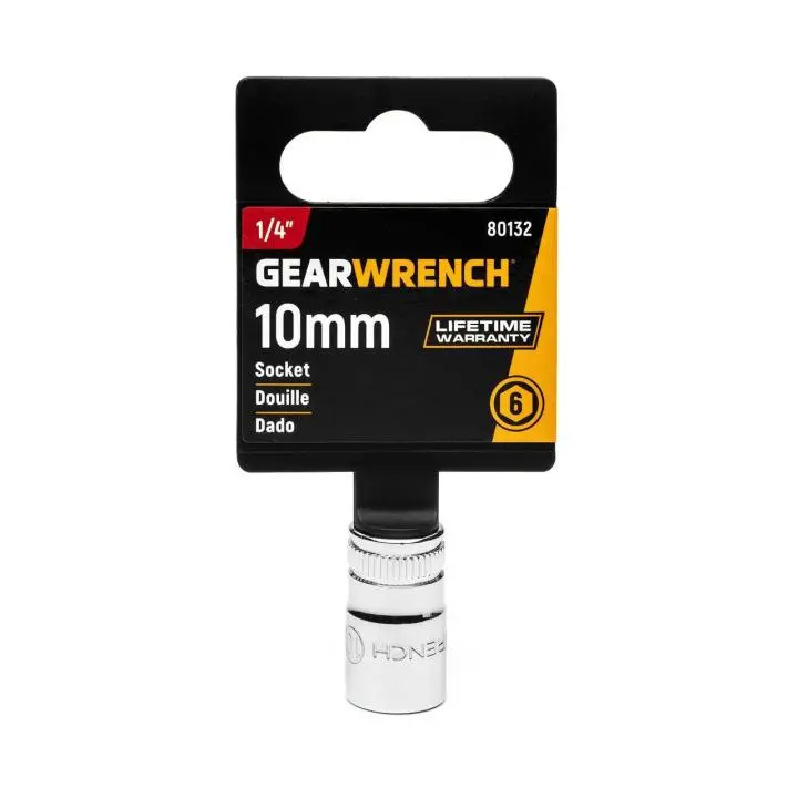 Gearwrench 10Mm 1/4" Drive 6-Point Standard Metric Socket (Model 80132) 1