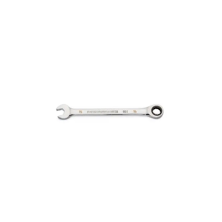 Gearwrench 15Mm Ratcheting Combination Wrench – Compact 12-Point, Low-Angle Turn Capability 1