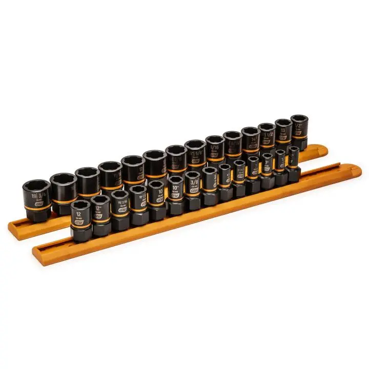 Gearwrench 28-Piece 1/4" & 3/8" Drive Bolt Biter™ Impact Extraction Socket Set – Heavy-Duty Stripped Screw Recovery 1