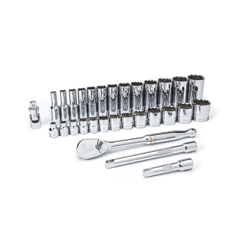 Gearwrench 30-Piece 3/8-Inch Drive Mechanics Tool Set – Standard & Deep Sockets 1
