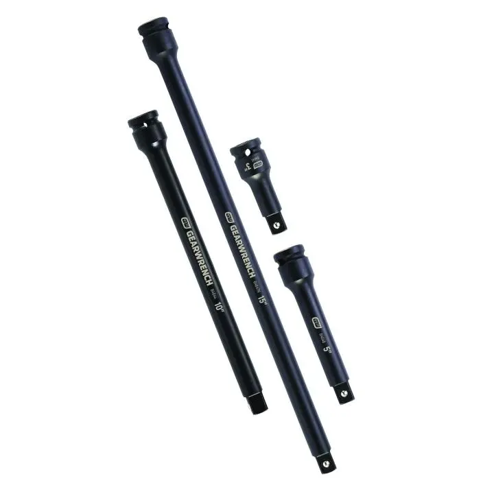 Gearwrench 4-Piece 1/2" Drive Impact Extension Kit – 3", 5", 10", And 15" Heavy-Duty Extensions 1
