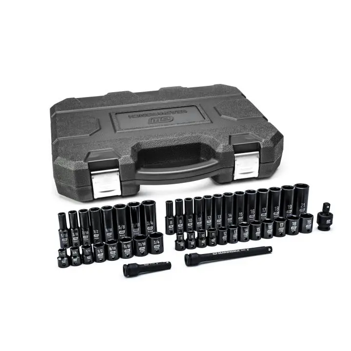 Gearwrench 44-Piece 3/8" Drive Impact Socket Set – Sae & Metric, 6-Point Standard & Deep 1