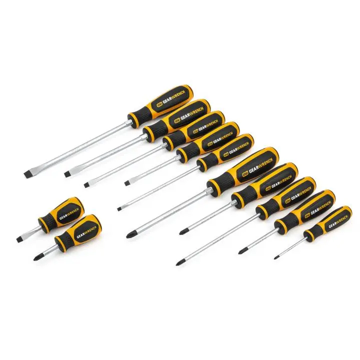 Gearwrench 80051H 12-Piece Precision Screwdriver Kit – Phillips And Slotted With Dual-Compound Handles 1