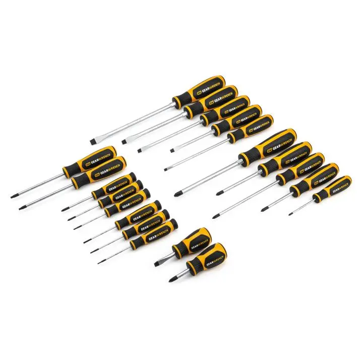 Gearwrench 80066H 20-Piece Multi-Drive Screwdriver Set – Phillips, Slotted & Torx With Dual-Material Handles 1