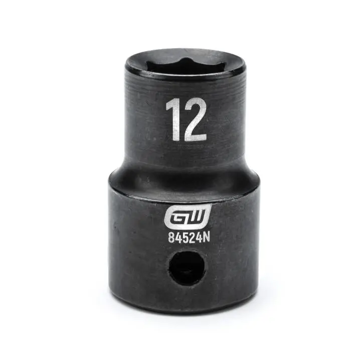 Gearwrench 84524N 12Mm Standard-Depth 1/2" Drive 6-Point Impact Socket 1