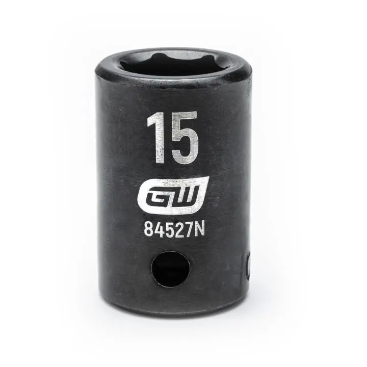 Gearwrench 84527N 15Mm Standard-Depth 1/2" Drive 6-Point Impact Socket 1