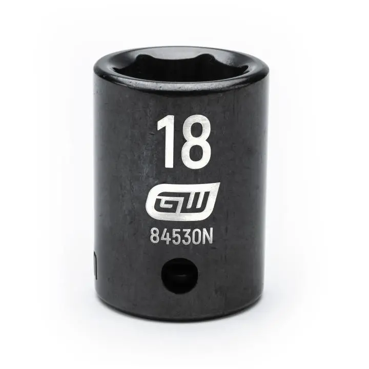 Gearwrench 84530N 18Mm Standard-Depth 1/2" Drive 6-Point Impact Socket 1