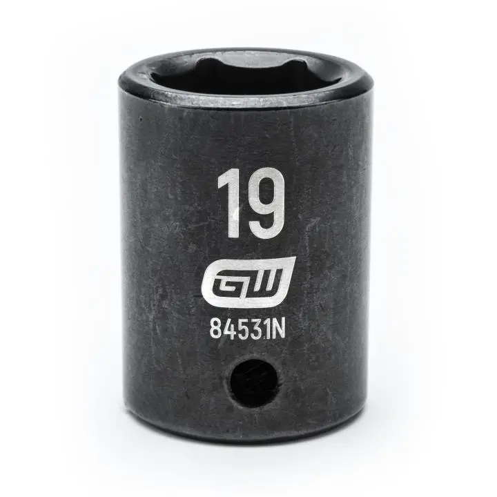 Gearwrench 84531N 19Mm Standard-Depth 1/2" Drive 6-Point Impact Socket 1