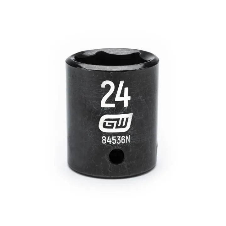 Gearwrench 84536N 24Mm Standard-Depth 1/2" Drive 6-Point Impact Socket 1
