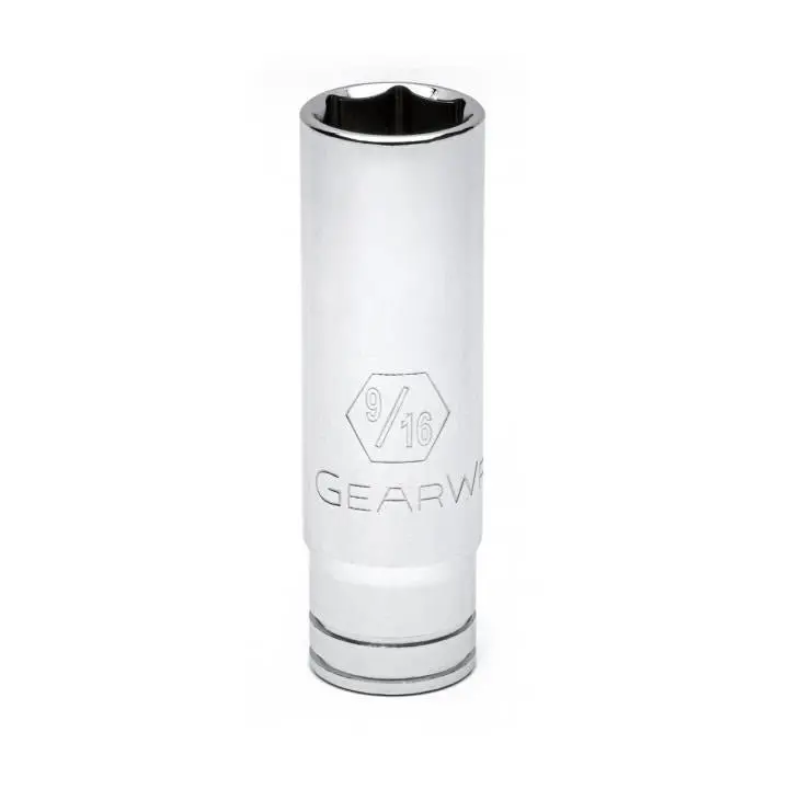 Gearwrench 9/16" Deep 6-Point Sae Socket – 3/8" Drive Compact Fastener Access 1