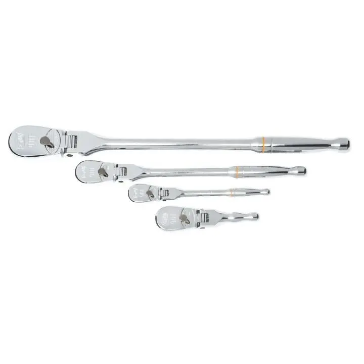 Gearwrench 90-Tooth Flex Head Teardrop Ratchet Set – 4-Piece, Multi-Drive (1/4", 3/8", 1/2") 1