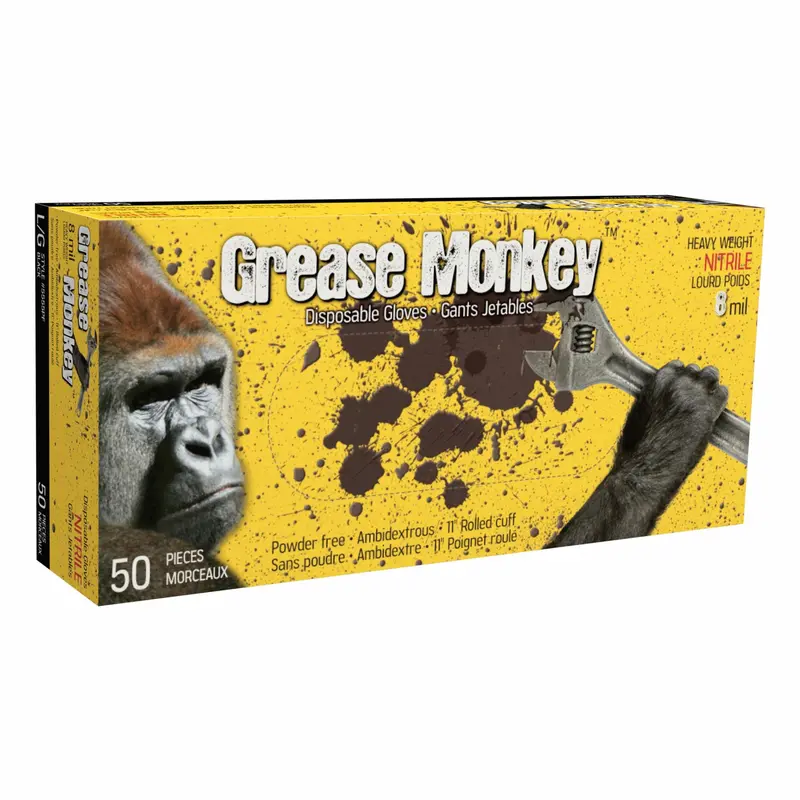Grease Monkey 50-Pack Nitrile Gloves – 8 Mil, Powder-Free 1