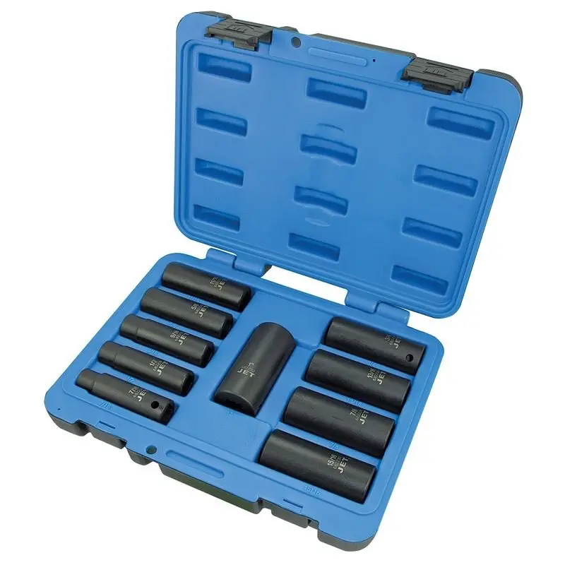 Jet 10-Piece 1/2-Inch Drive Deep Sae Impact Socket Set (6-Point) 1