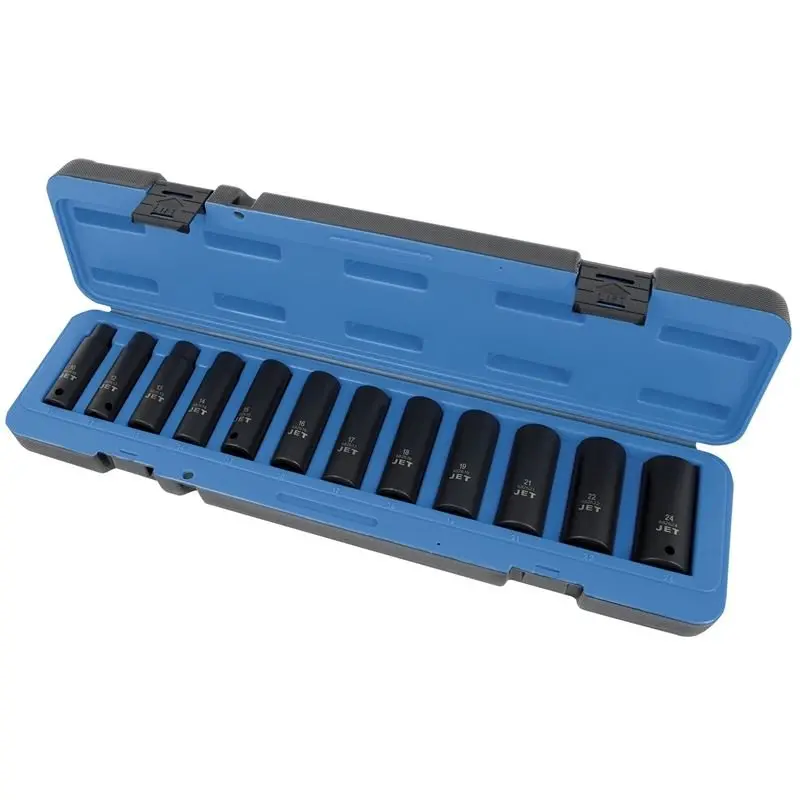 Jet 12-Piece 1/2-Inch Drive Deep Metric Impact Socket Set (6-Point) 1