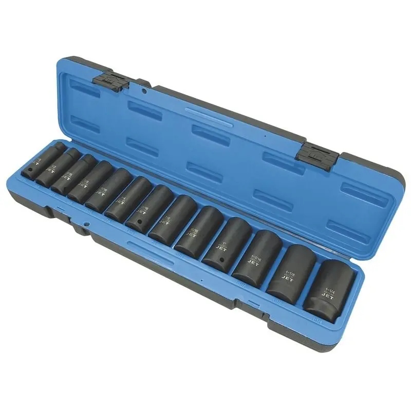 Jet 13-Piece 1/2-Inch Drive Deep Sae Impact Socket Set (6-Point) 1