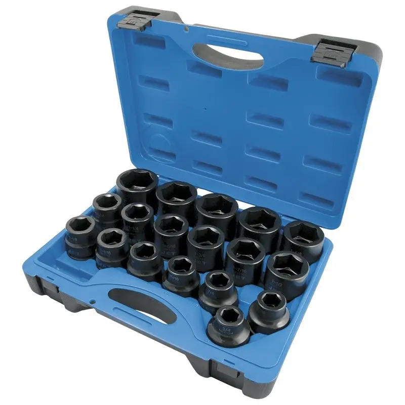 Jet 18-Piece 1-Inch Drive Sae Impact Socket Set (6-Point) 1