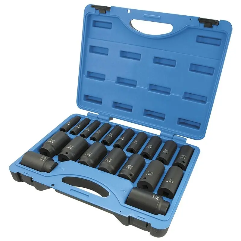 Jet 19-Piece 1/2-Inch Drive Deep Sae Impact Socket Set (6-Point) 1