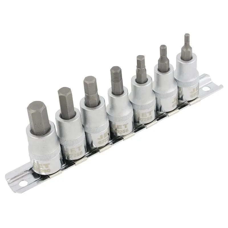 Jet 601202 7-Piece 3/8-Inch Drive Metric Long-Hex Bit Socket Set 1
