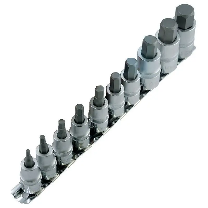Jet 601802 10-Piece Sae Hex Bit Socket Set — 3/8" And 1/2" Drive 1