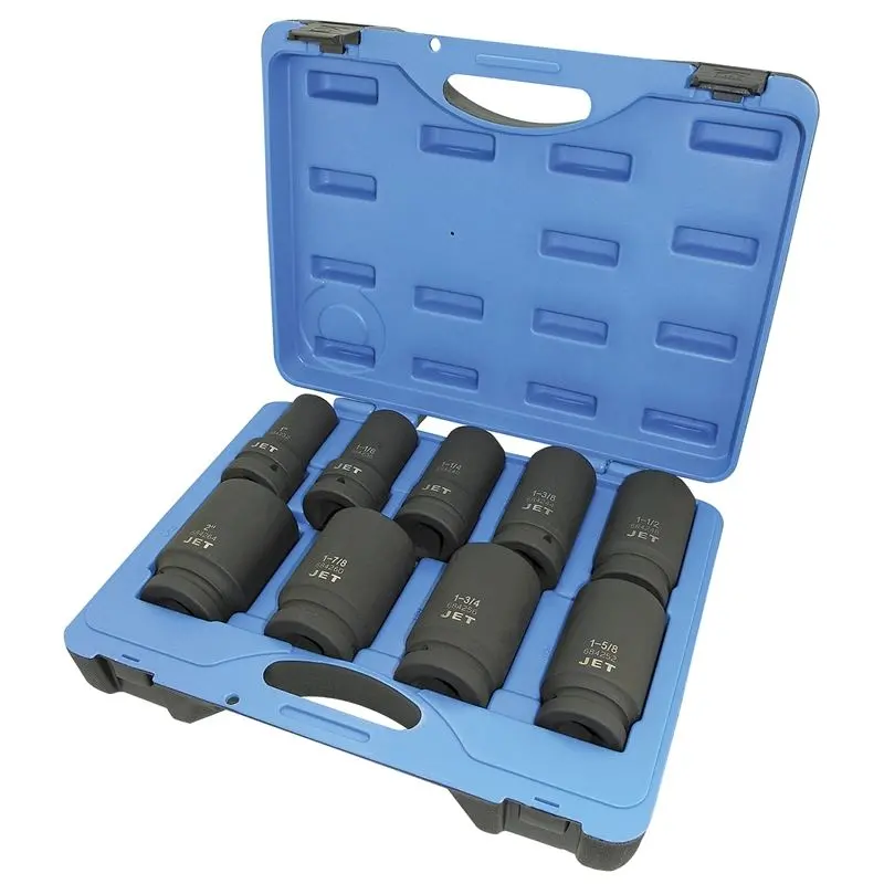 Jet 9-Piece 1-Inch Drive Deep Sae Impact Socket Set (6-Point) 1