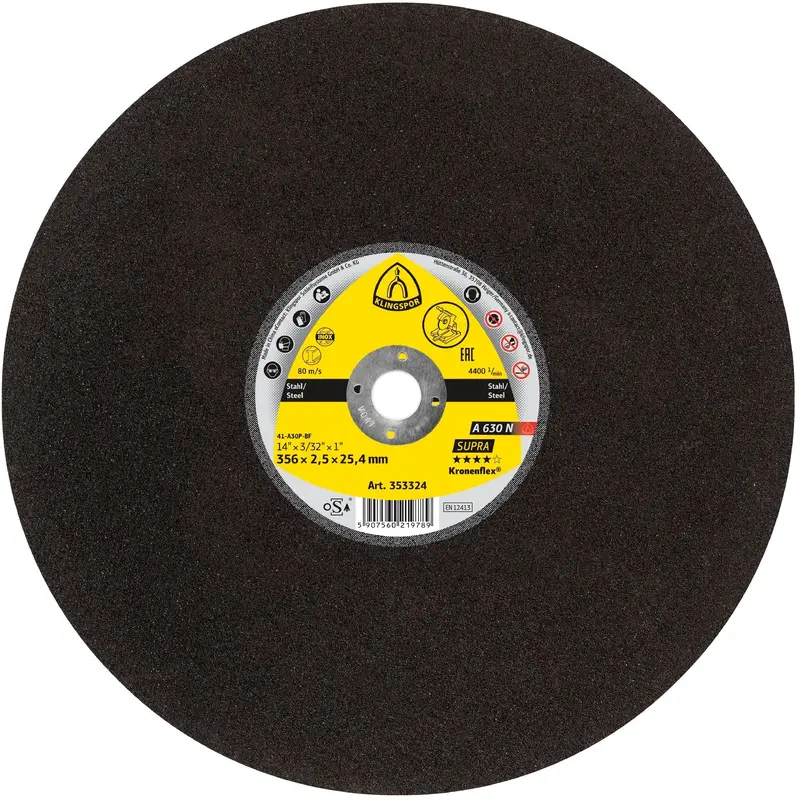 Klingspor 14" X 3/32" X 1" Cut-Off Wheel – Thin Kerf Abrasive Disc For Metal & Masonry 1