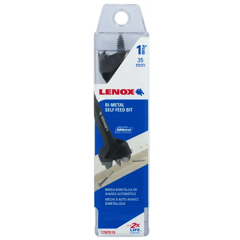 Lenox Bi-Metal Self-Feed Wood Drill Bit — 1-3/8 In For Fast, Chip-Free Boring 1