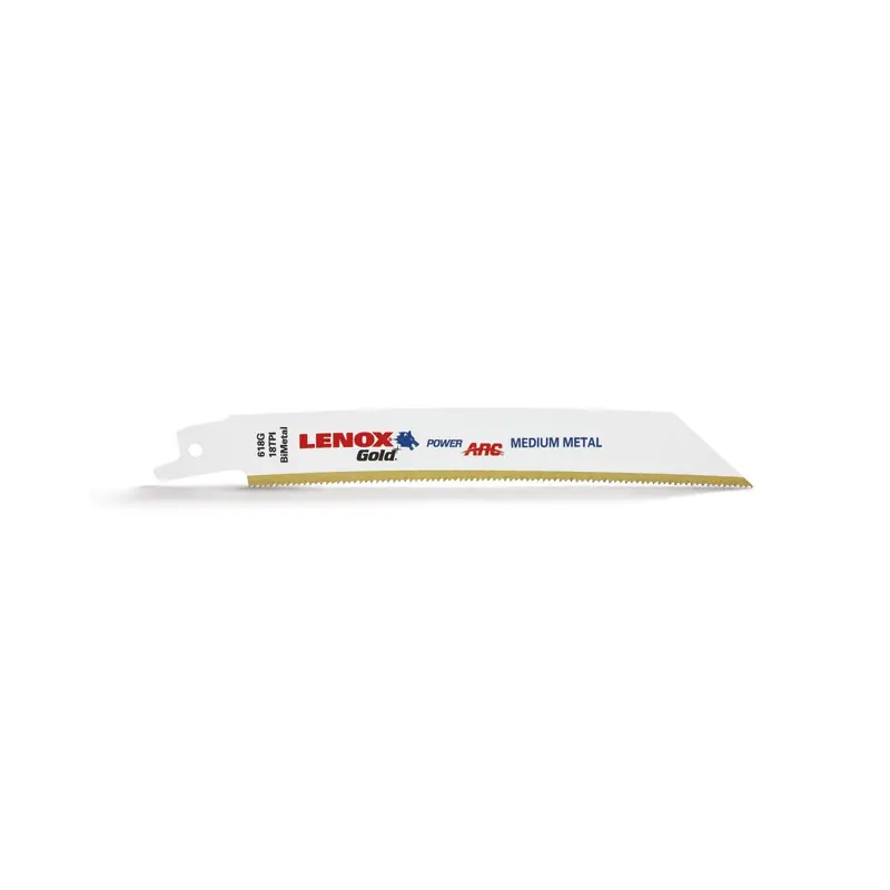 Lenox Gold Power Arc Curved 6-Inch Metal-Cutting Reciprocating Saw Blades — 18 Tpi, Pack Of 5 1