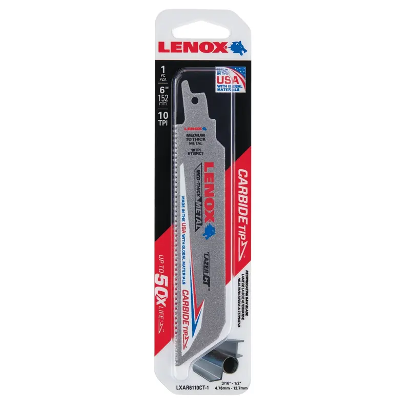 Lenox Lazer Ct™ Carbide-Tipped 6-Inch Reciprocating Saw Blade – Single Unit 1