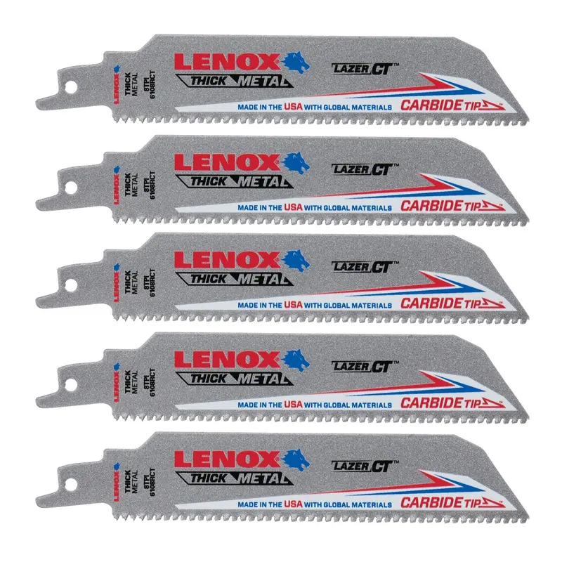 Lenox Lazer Ct™ Carbide-Tipped 6 X 1-Inch Reciprocating Saw Blades – 5-Pack 1
