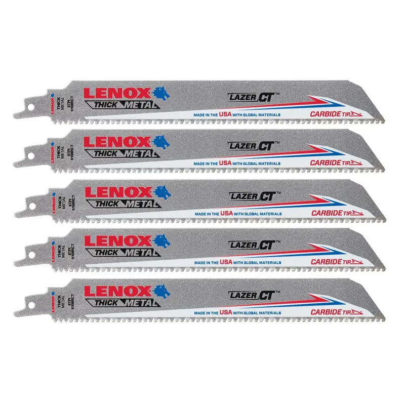 Lenox Lazer Ct™ Carbide-Tipped 9 X 1-Inch Reciprocating Saw Blades – 5-Pack 1