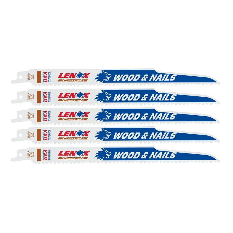 Lenox Lumberwolf 9-Inch Reciprocating Saw Blades — 6 Tpi, Pack Of 5 1